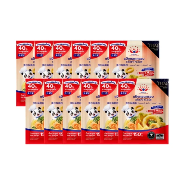 แป้งทอดกรอบ สูตรกรอบฟู ขนาด 150 g ตราหมีคู่ดาว จํานวน 12 ถุง