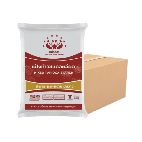 flour-0227 แป้งท้าวชนิดละเอียด ขนาด 500 g X 20 ถุง (ยกกระสอบ) ตราหมีคู่ดาว