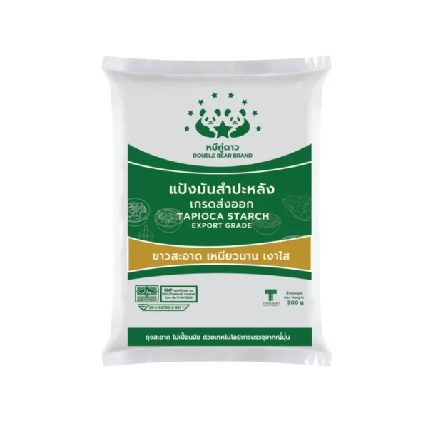 แป้งมันสําปะหลัง ขนาด 500 g ตราหมีคู่ดาว จํานวน 1 ถุง