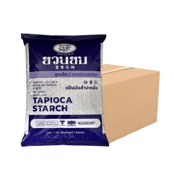 แป้งมันสําปะหลัง ตรา ชวนชม ยกกล่องDESERT ROSE Tapioca starch 1 kg. x 10 bags
