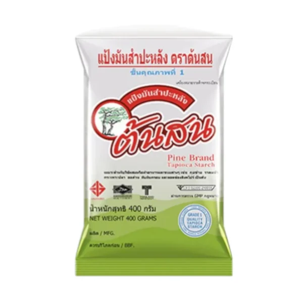 แป้งมันสําปะหลัง ยี่ห้อต้นสน ขนาด 400 กรัม Pine Brand Tonson Tapioca Starch