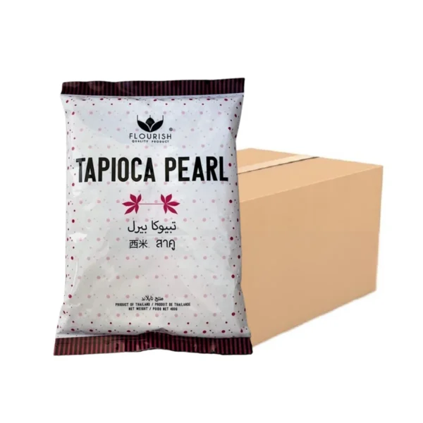 flour-0247 แป้งสาคูเม็ดเล็ก ตราฟลาวริช (ยกกล่อง) FLOURISH Tapioca Pearl สีขาว 400g x 24bags