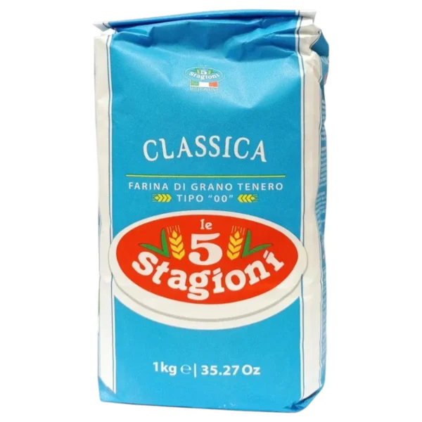 flour-0253 แป้งสาลีสําหรับทําพิซซ่า ซอฟท์ วีท ฟลาว 00คลาสสิค 1 กิโลกรัม / Le5Stagioni Pizza Flour 00 Classica Nazionale