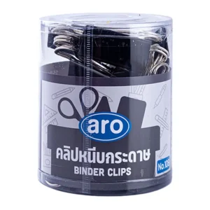general-office-supplies-013 เอโร่ คลิปหนีบกระดาษ 2 ขา รุ่น 108 สีดํา 12 ชิ้น