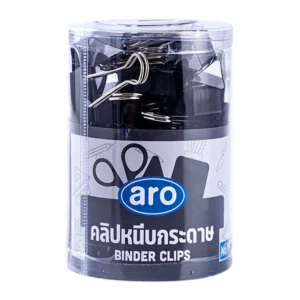 general-office-supplies-016 เอโร่ คลิปหนีบกระดาษ 2 ขา รุ่น 110 สีดํา 36 ชิ้น