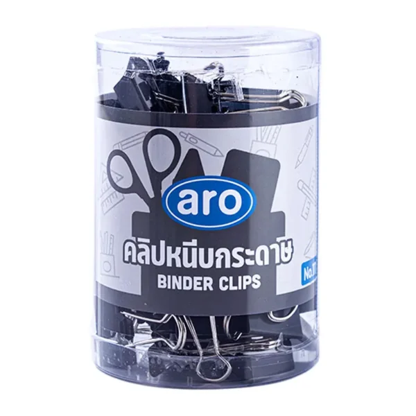 เอโร่ คลิปหนีบกระดาษ 2 ขา รุ่น 111 สีดํา 60 ชิ้น