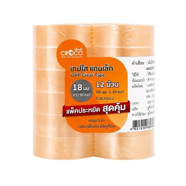 คร็อคโค่ เทปใส 18 มม. x 12 ม้วน