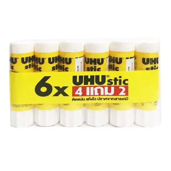 ยู้ฮู กาวแท่ง 8.2 กรัม สีขาว x 4 แถม 2 แท่ง