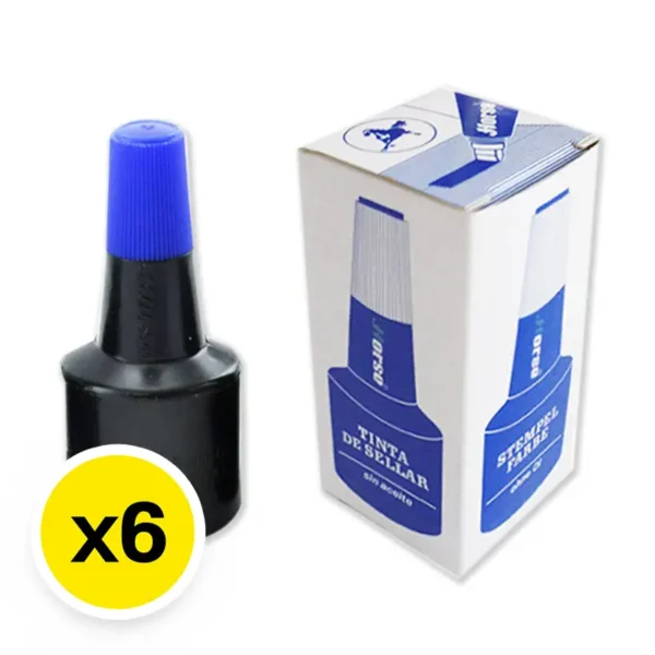 ตราม้า หมึกเติมแท่นประทับ สีน้ําเงิน ขนาด 28 ซีซี x 6 ขวด