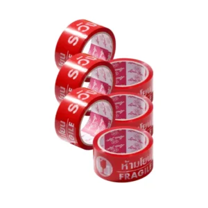 general-office-supplies-124 เทปกาวพิมพ์ลาย OPP ขนาด 2 นิ้ว x 45 หลา ยี่ห้อ Doozy Pack ( 6 ชิ้น ) Fragile (สีแดง)