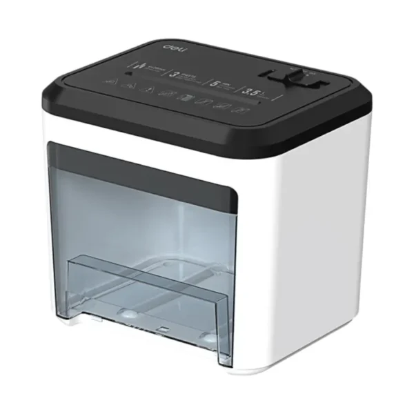 Deli เครื่องทําลายเอกสาร สามารถย่อยกระดาษที่เล็กกว่าA4 3.5ลิตร 3แผ่น/ครั้ง สีขาว รุ่น ET002 1เครื่อง