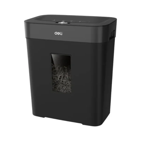 Deli เครื่องทําลายเอกสาร 15ลิตร 8แผ่น/ครั้ง สีดํา รุ่น ET023 1เครื่อง