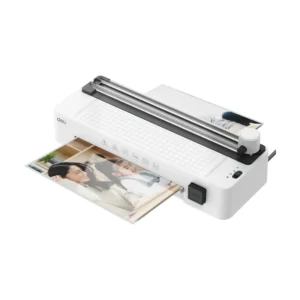 Deli เครื่องเคลือบ เครื่องเคลือบบัตร A4 4in1 แถมฟรี ที่ตัดกระดาษ ที่เจาะรู สีขาว รุ่น ET109 1ชิ้น