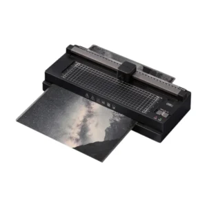 Deli เครื่องเคลือบ เครื่องเคลือบบัตร A3 A4 3in1 แถมฟรี ที่ตัดกระดาษ สีดํา รุ่น ET110 1ชิ้น