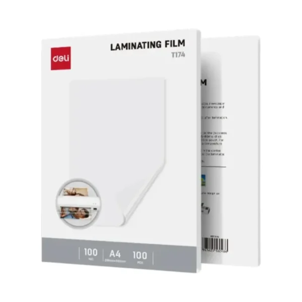 Deli พลาสติกเคลือบบัตร 75MIC A4 สีใส รุ่น ET172 100 แผ่น/แพ็ค
