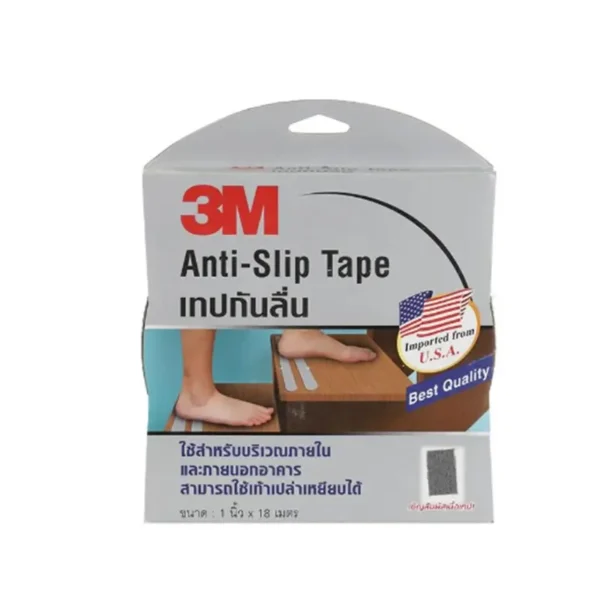 3เอ็ม เทปกันลื่น ใช้ได้ทั้งภายในและภายนอกอาคาร ชนิดม้วน ขนาด 1 นิ้ว 18 ม. สีเทา
