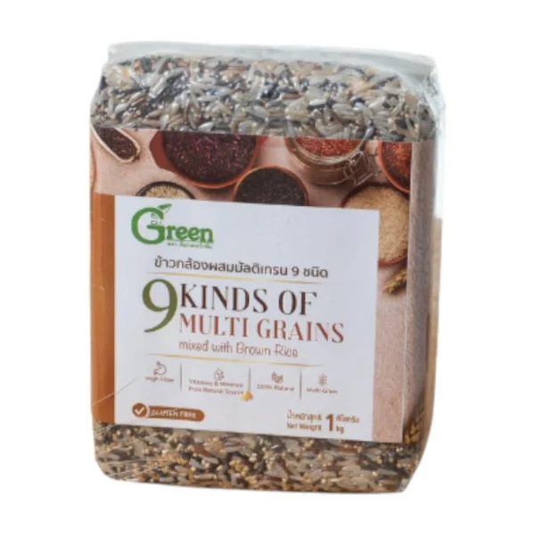 grains-rice-cereal-0160 Dr.Green ข้าวกล้องผสม super food 9 ชนิด 1 กก. (ผสมควินัว3สี) สูตรGluten-free (9 Kinds of Multi Grains mixed with Brown Rice 1Kg.)