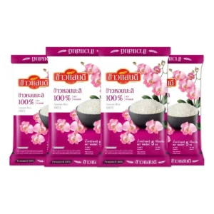 grains-rice-cereal-0165 ข้าวแสนดี ข้าวหอมมะลิ 100% ถุงชมพู 5 กก. x 4