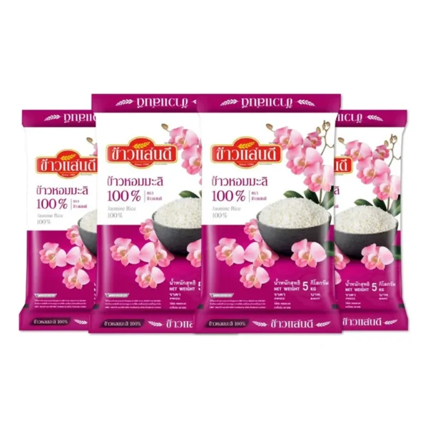 grains-rice-cereal-0165 ข้าวแสนดี ข้าวหอมมะลิ 100% ถุงชมพู 5 กก. x 4