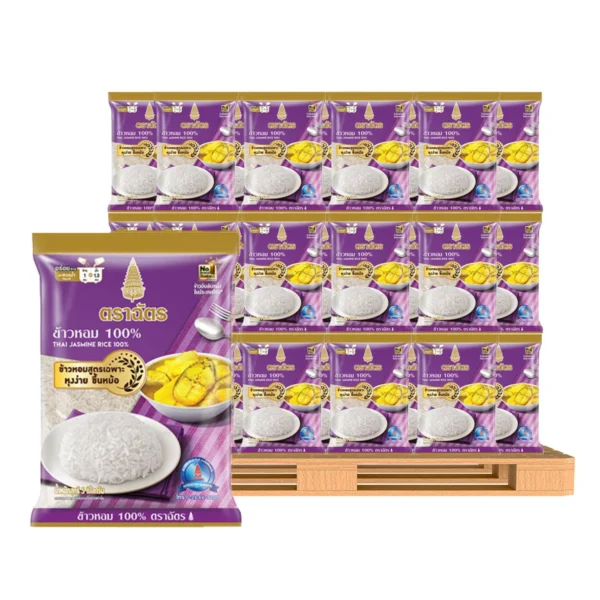 grains-rice-cereal-0194 ตราฉัตร ข้าวหอม 100% 5 กก. x 180 แพ็ค (1 พาเลท)
