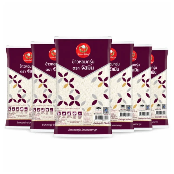 grains-rice-cereal-0380 จัสมิน ข้าวหอมกรุ่น ขนาด 5กก. X 6 ถุง