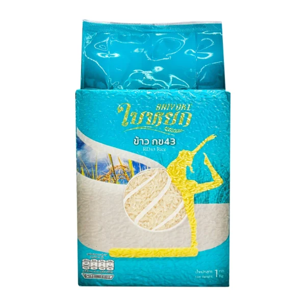 grains-rice-cereal-0397 ข้าวดัชนีน้ําตาลต่ํา (กข 43) - ตราใบหยก ขนาด 1 กิโลกรัม
