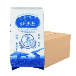Blue Cobra ข้าวเหนียวเขี้ยวงู ตรางูน้ําเงิน 1kg. ยกลัง (20 ถุง)
