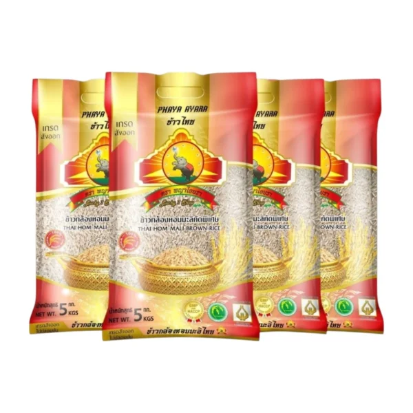 grains-rice-cereal-0470 (แพ็ก4)(ปี69)ข้าวกล้องหอมมะลิใหม่100% 5KG ตราพญาไอยรา