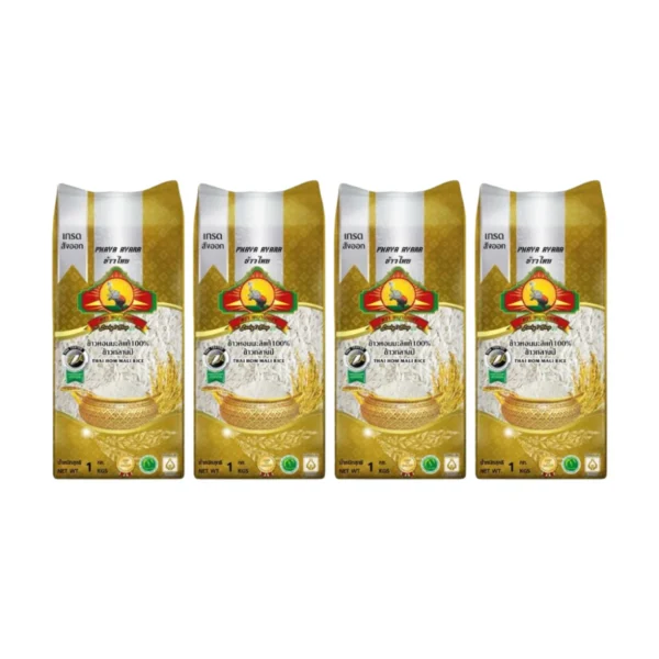 grains-rice-cereal-0479 (แพ็ก4)(ปี68)ข้าวหอมมะลิกลางปี100% 1KG ตราพญาไอยรา