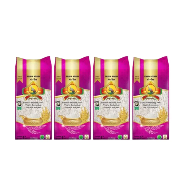 grains-rice-cereal-0481 (ปี69) (แพ็ก4) ข้าวหอมมะลิใหม่ต้นฤดู100% 1KG ตราพญาไอยรา
