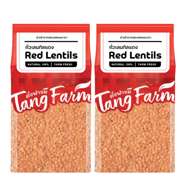 grains-rice-cereal-0515 ถั่วเลนทิลแดง แพ็คคู่ 500 ก x 2 ถุง (red lentil)