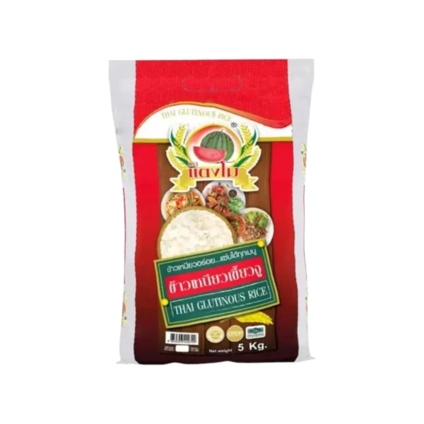 grains-rice-cereal-0552 ข้าวเหนียวเขี้ยวงู ข้าวสาร ตราแตงโม ข้าวเหนียว ขนาด 10 กก.