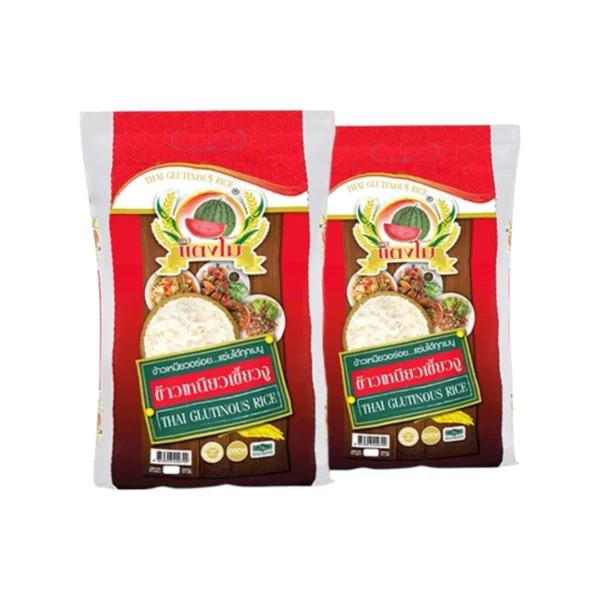 grains-rice-cereal-0565 ข้าวเหนียว ตราแตงโม ข้าวเหนียวเขี้ยวงู ขนาด 5 กก. (แพ็ค 2 ถุง)