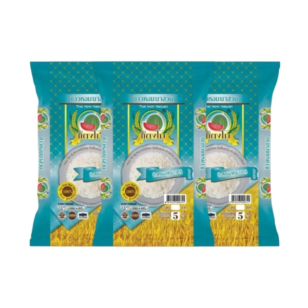 grains-rice-cereal-0570 ข้าวสาร ตราแตงโม หอมนาสวน ขนาด 5 กก. (แพ็ค 3 ถุง)