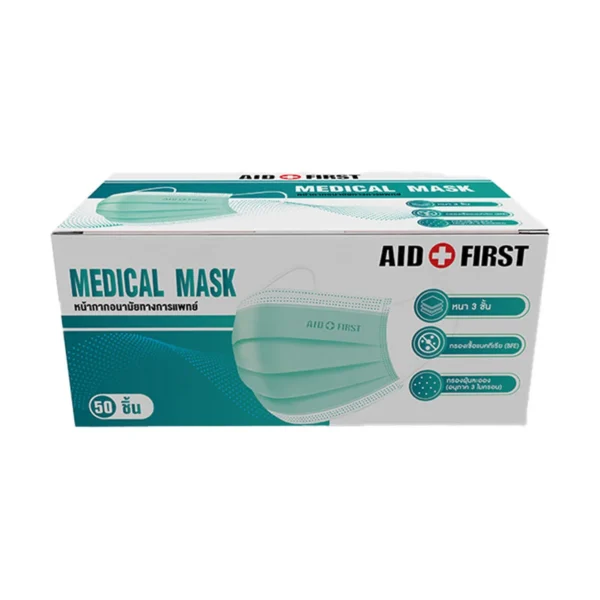 health-care-0009 เอดเฟิร์ส หน้ากากอนามัย สีเขียว 50 ชิ้น