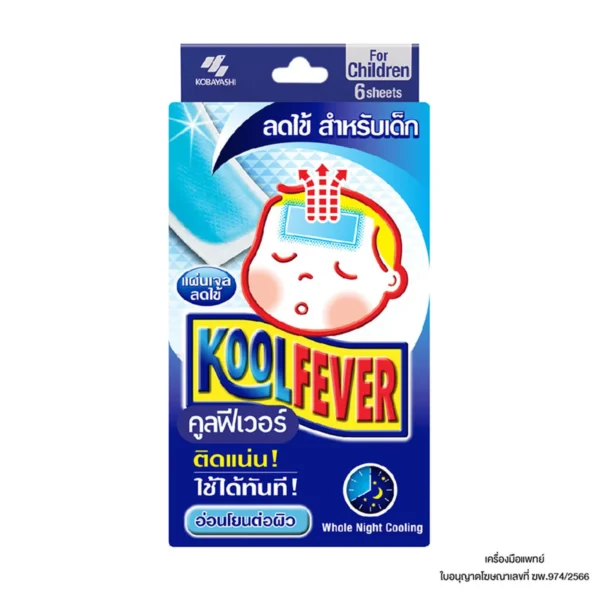 health-care-0025 คูลฟีเวอร์ แผ่นลดไข้สําหรับเด็กโต 6 แผ่น