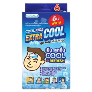 health-care-0078 นาโนเมด คูลคิดส์ เอ็กซ์ตร้า แผ่นเจลลดไข้ผู้ใหญ่ 6 ชิ้น