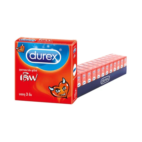 health-care-0086 ดูเร็กซ์ เลิฟ ถุงยางอนามัย 52.5 มม. 3 ชิ้น x12