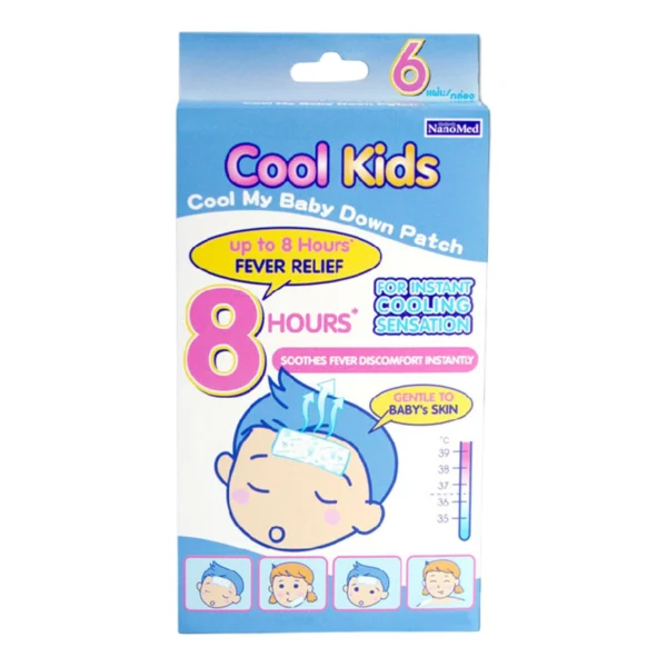 health-care-0095 นาโนเมด คูลคิดส์ แผ่นเจลลดไข้เด็กเล็ก 6 ชิ้น