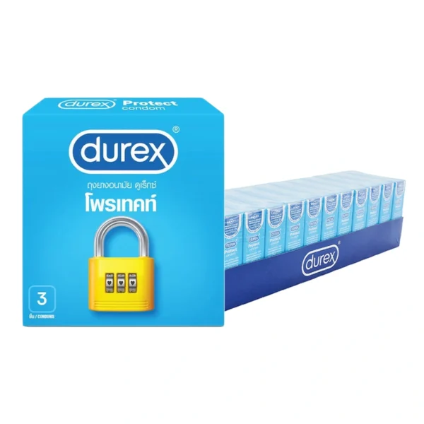 health-care-0183 ดูเร็กซ์ โพรเท็กซ์ ถุงยางอนามัย 3 ชิ้น X 12