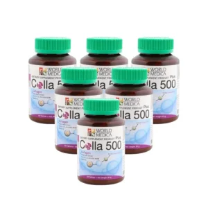 health-care-0309 (แพ็ค 6) Khaolaor ขาวละออ คอลลา 500 พลัส คอลลาเจนผสมสารสกัดเมล็ดองุ่น วิตามินซีและอี 60 เม็ด/ขวด
