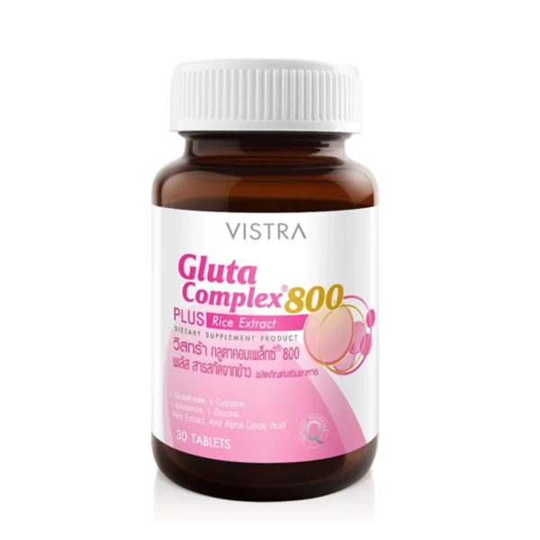 health-care-0325 วิสทร้า ผลิตภัณฑ์เสริมอาหาร กลูต้า คอมเพล็กซ์ 800 ไรซ์ เอ็กซ์แทรกท์ 42 ก. 30 เม็ด