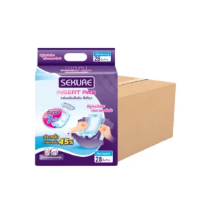 [สั่ง1ลัง/1บิล] SEKURE แผ่นเสริมซึมซับ แผ่นเสริมผ้าอ้อมผู้ใหญ่ ซีเคียว Adult insert Pads (จํานวน 1 ลัง 8 ห่อ 224 ชิ้น)