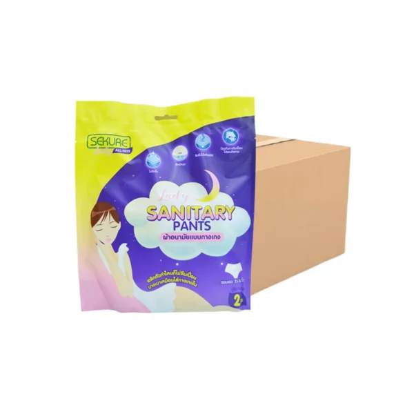 SEKURE Lady All-Nite ผ้าอนามัยแบบกางเกง กางเกงผ้าอนามัย ซีเคียว เลดี้ ออล-ไนท์ Size M-L (จํานวนครึ่งลัง 12 ห่อ 24 ชิ้น)