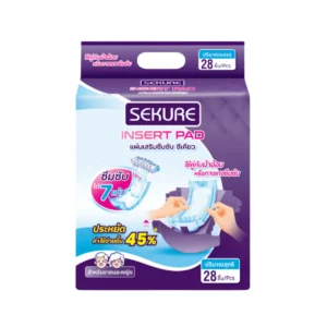 SEKURE แผ่นเสริมซึมซับ แผ่นเสริมผ้าอ้อมผู้ใหญ่ ซีเคียว Adult insert Pads (จํานวน 1 ห่อ 28 ชิ้น)