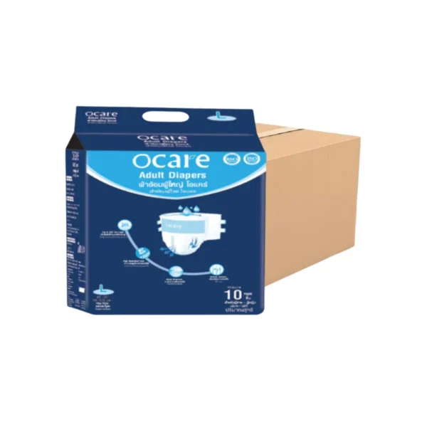 [สั่ง1ลัง/1บิล] ocare ผ้าอ้อมผู้ใหญ่ ผ้าอ้อมผู้ใหญ่แบบเทป ผ้าอ้อมผู้ใหญ่ราคาถูก โอแคร์ Size M, L และ XL (จํานวน 1 ลัง ) L (10 ห่อ 100 ชิ้น)