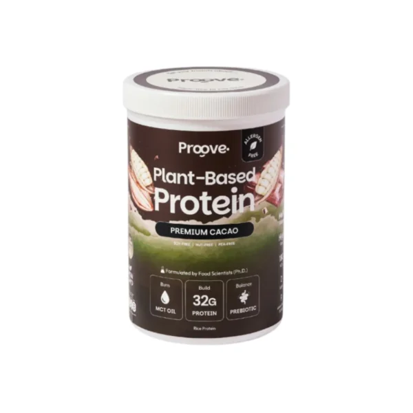 Proove โปรตีนพืช รสพรีเมียมคาเคา (Premium Cacao) สารสกัดจากผงคาเคาแท้ กลมกล่อม โปรตีน 32g อร่อย ดื่มง่าย 1 กระปุก