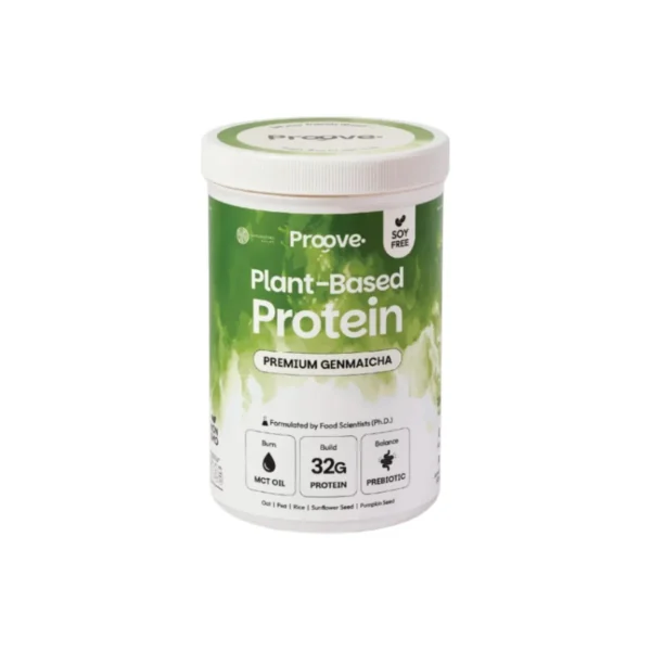 Proove x MATCHAZUKI โปรตีนพืช รสเก็นไมฉะ (Premium Genmaicha) ชาเขียวสุดพรีเมียม โปรตีน32g ช่วยเรื่องการเผาผลาญ 1 กระปุก