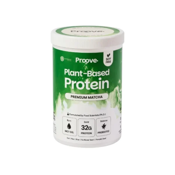 Matcha Series สูตรไม่มีถั่ว Proove x MATCHAZUKI โปรตีนพืชมัทฉะพรีเมียม ไม่มีน้ําตาล แคลต่ํา มัทฉะพรีเมียม,1 กระปุก