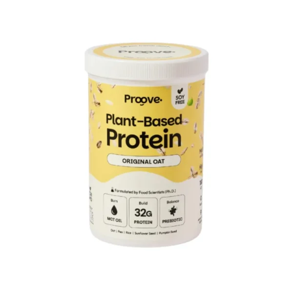 Proove โปรตีนพืช รสออริจินอล โอ๊ต (Original Oat) รสธรรมชาติจากข้าวโอ๊ต โปรตีน 32g ช่วยเผาผลาญ อร่อย ดื่มง่าย โปรตีนสูง 1 กระปุก
